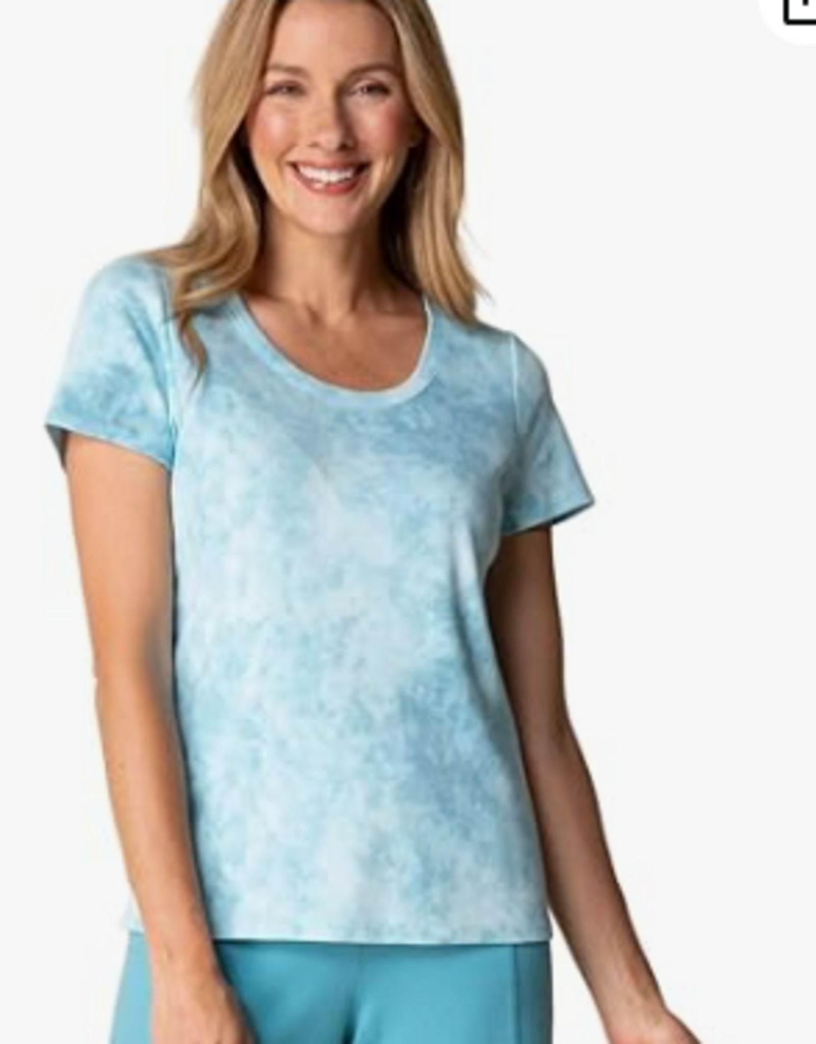 Habitat Habitat 17010 Marble Print Round Neck Short Sleeve Top