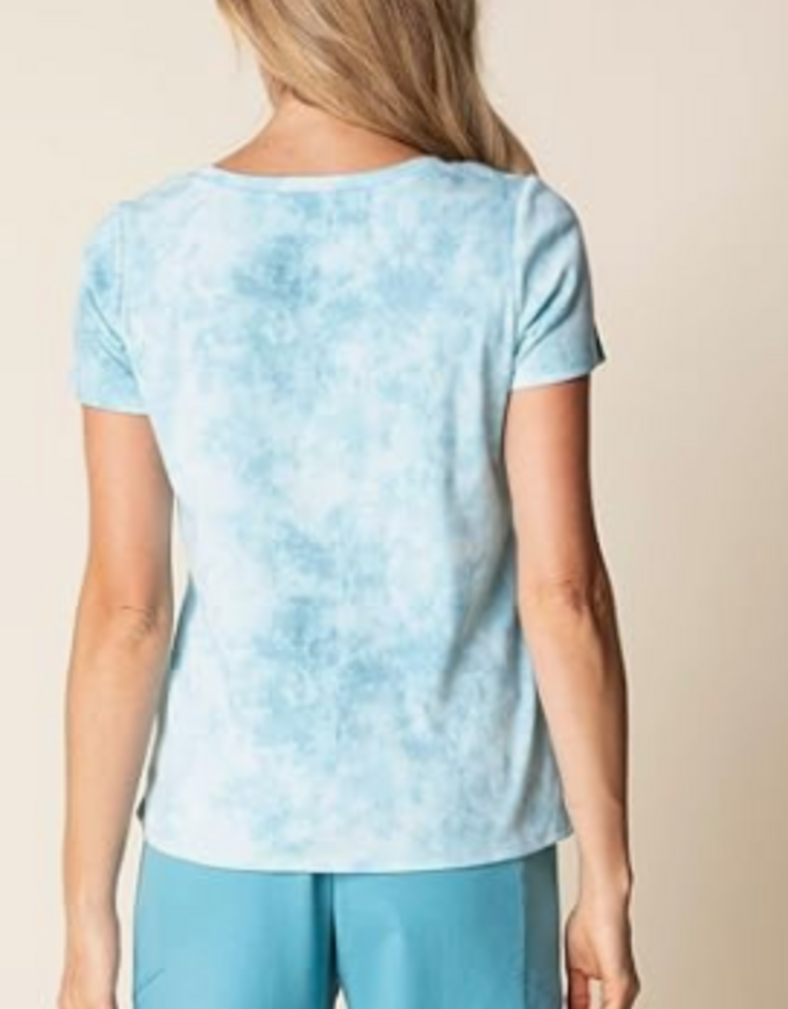 Habitat Habitat 17010 Marble Print Round Neck Short Sleeve Top