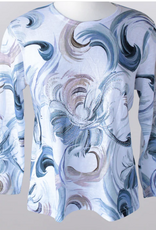 Keren Hart Keren Hart Swirl Print Round Neck 3/4 Sleeve Top