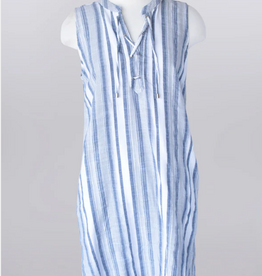 Keren Hart Keren Hart Stripe  Ladder Neck Tie Detail Sleeveless Dress