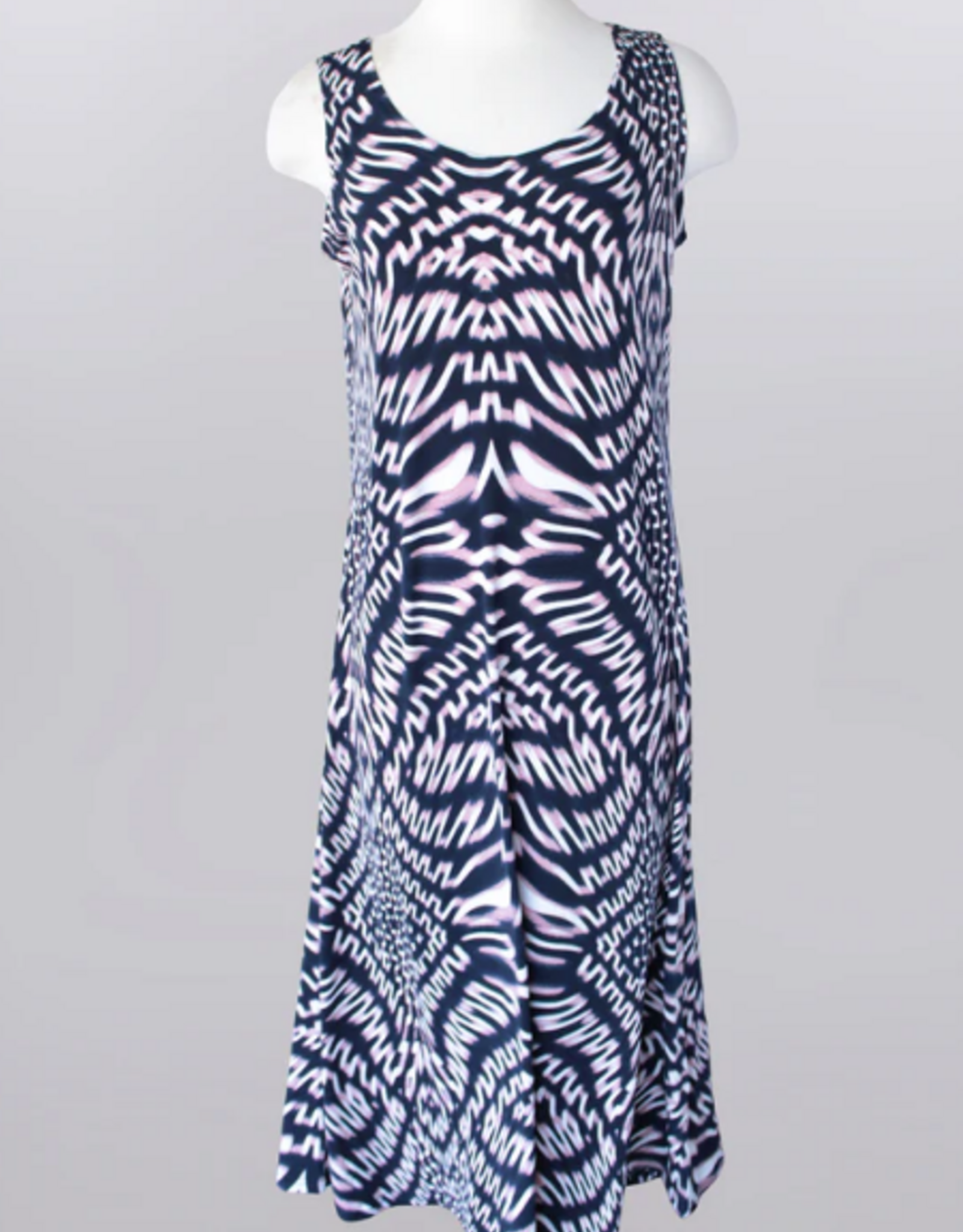Keren Hart Keren Hart 42017 Rose/Navy Combo Round Neck Sleeveless Dress
