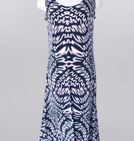 Keren Hart Keren Hart Rose/Navy Combo Round Neck Sleeveless Dress