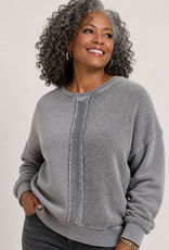 Keren Hart Keren Hart Dove Grey  Round Neck Drop Shoulder Long Sleeve Top