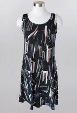 Keren Hart Keren Hart Khaki Combo Round Neck  Sleeveless Dress