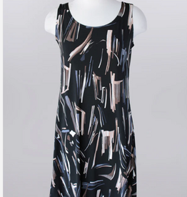 Keren Hart Keren Hart Khaki Combo Round Neck  Sleeveless Dress