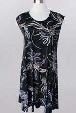 Keren Hart Keren Hart Black Floral Round Neck  Sleeveless Dress
