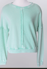 Keren Hart Keren Hart Spearmint Round Neck Drop Shoulder Long Sleeve Top