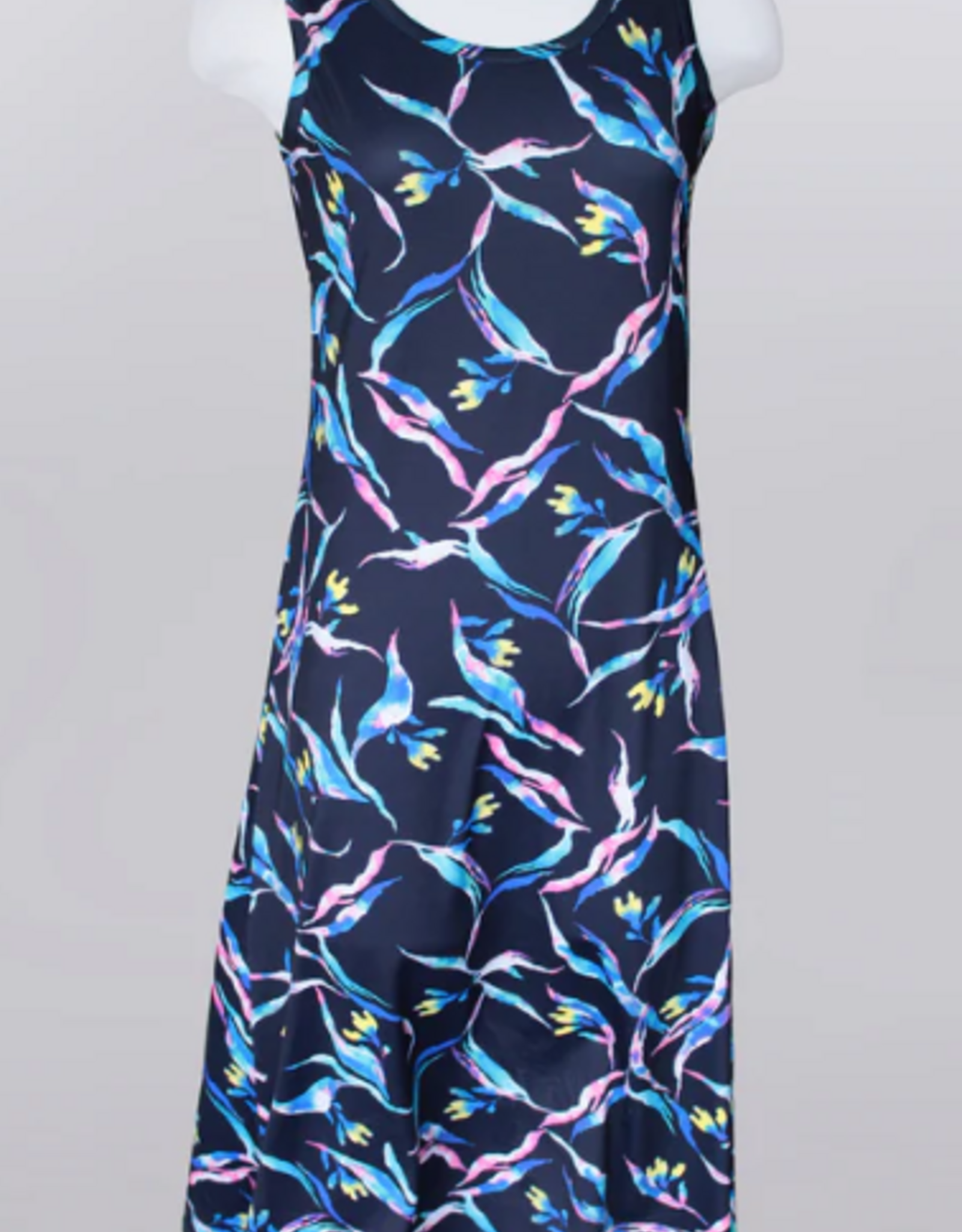 Keren Hart Keren Hart 42019 Turquoise Combo Round Neck  Sleeveless Dress