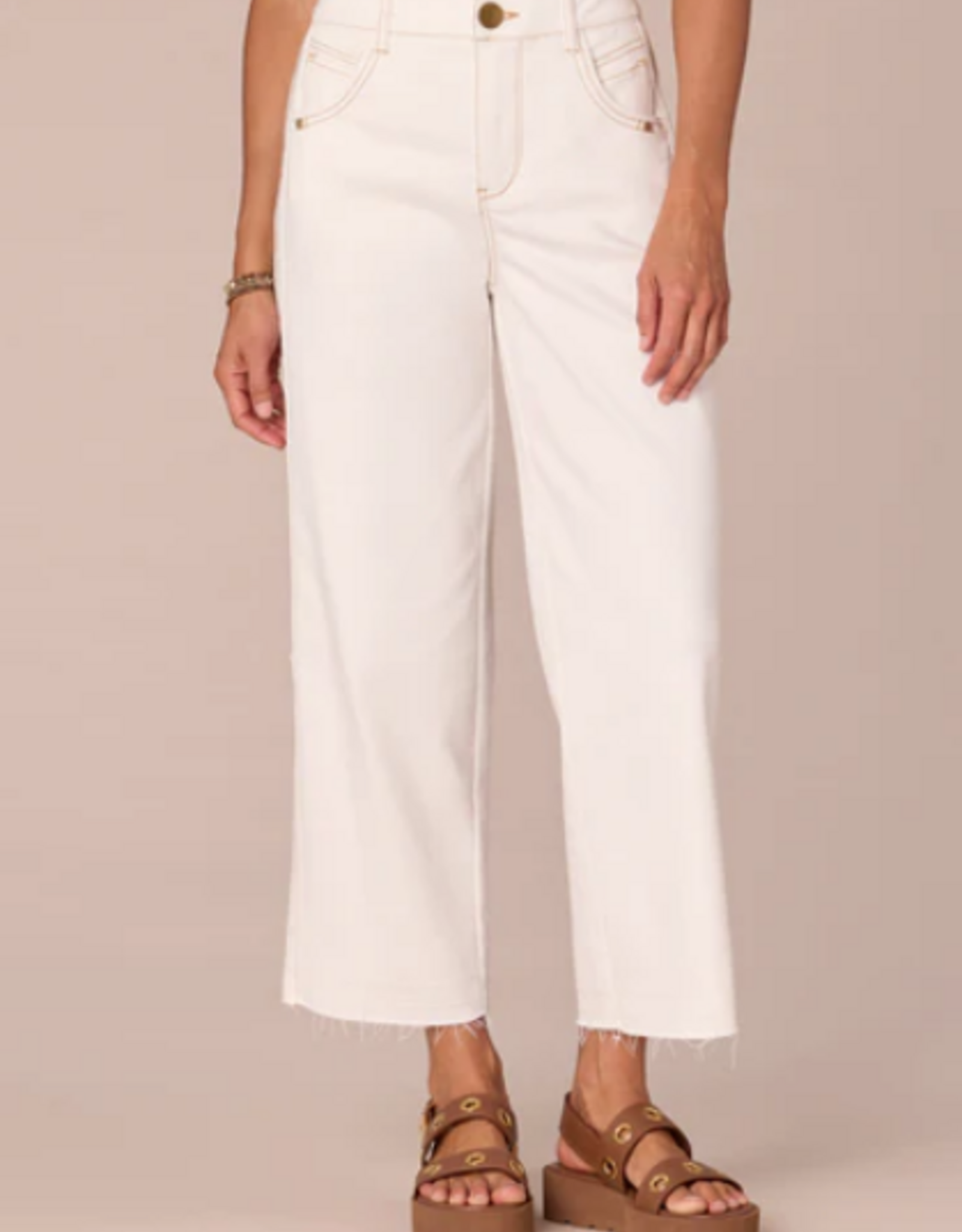 Democacy Democracy B2829OAOW White Skyrise Relaxed Straight Leg Jean w/Fray Hem