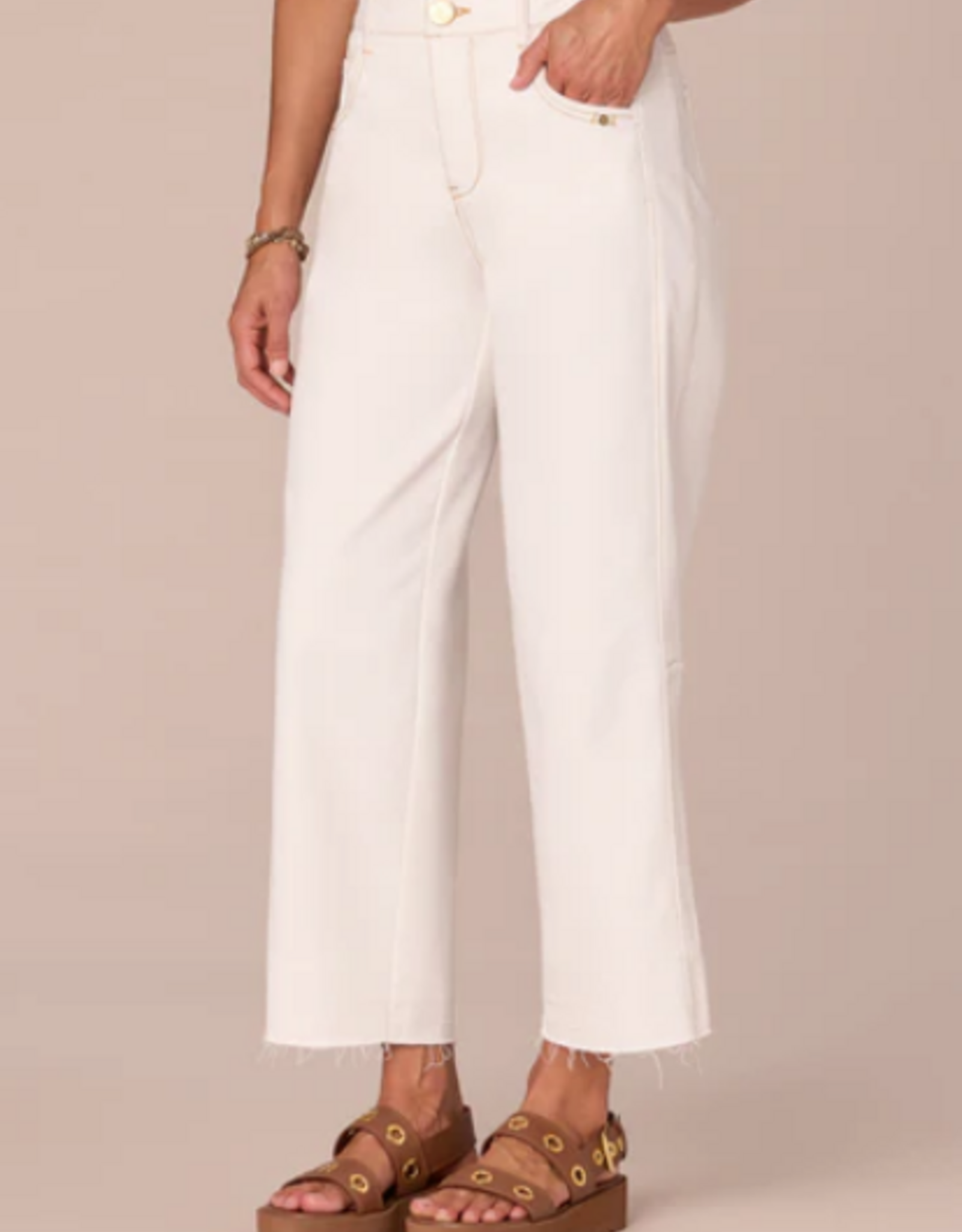 Democacy Democracy B2829OAOW White Skyrise Relaxed Straight Leg Jean w/Fray Hem