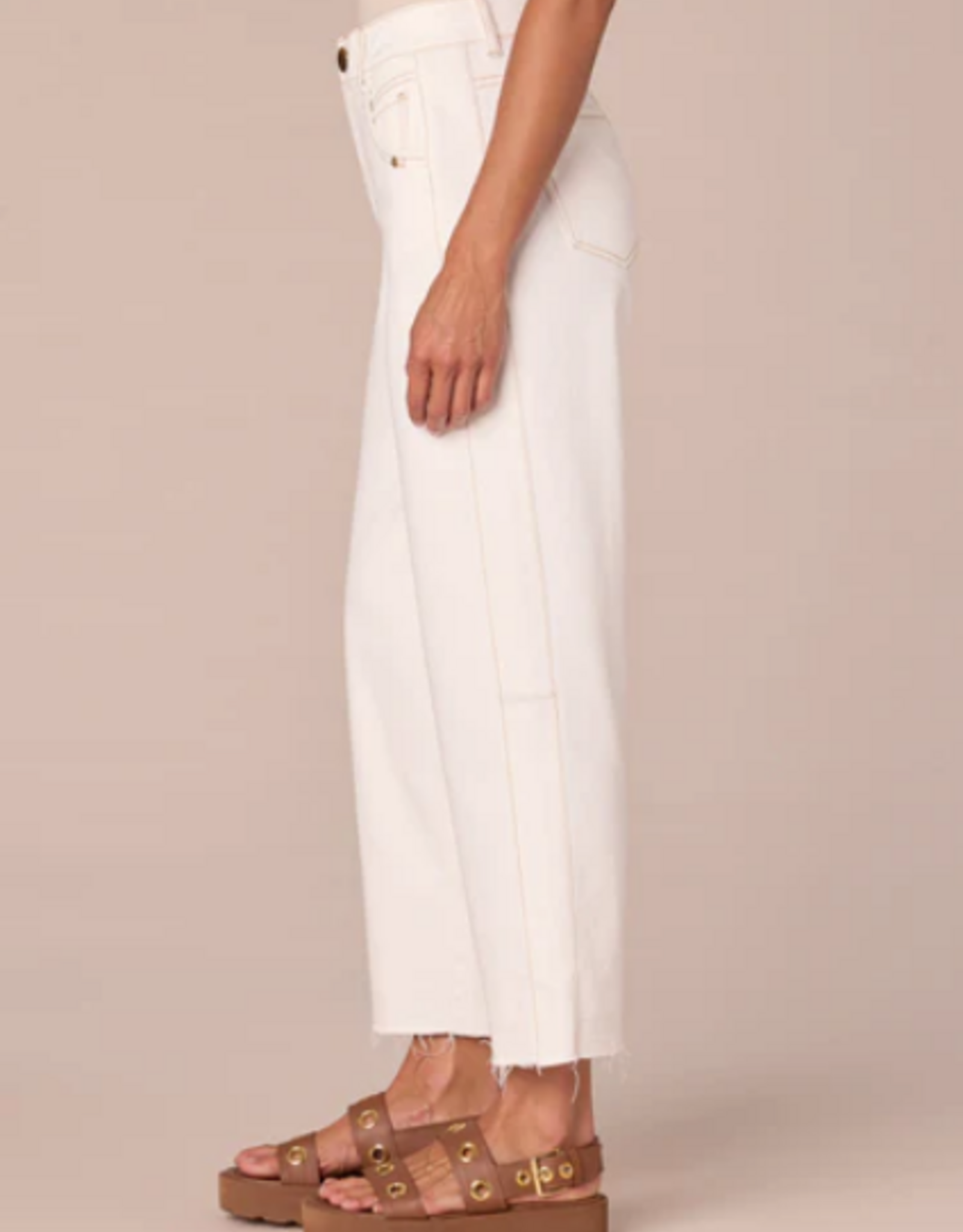 Democacy Democracy B2829OAOW White Skyrise Relaxed Straight Leg Jean w/Fray Hem