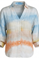 APNY APNY Horizon Haze Ombre Button Up Blouson Sleeve Top