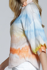 APNY APNY Horizon Haze Ombre Button Up Blouson Sleeve Top