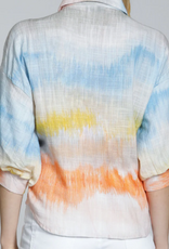 APNY APNY Horizon Haze Ombre Button Up Blouson Sleeve Top