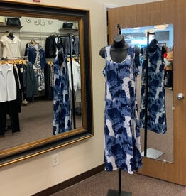 Keren Hart Keren Hart  Ice Blue Combo Round Neck  Sleeveless Dress