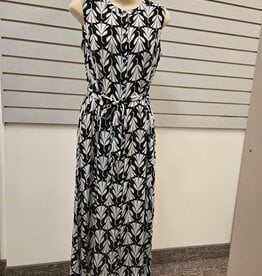 APNY APNY Navy/White Print Button Down Sleeveless Dress