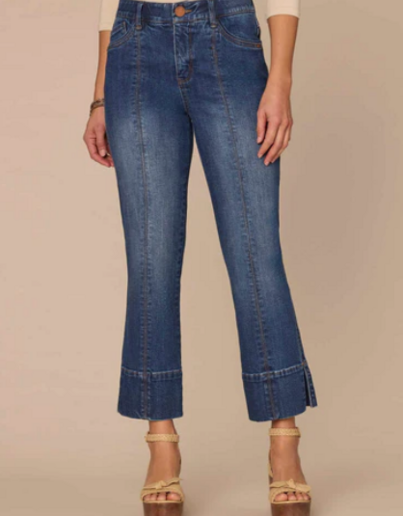 Democacy Democracy BP2721GQEP Medium Wash Petite High Rise Kick Flare Ankle Jean