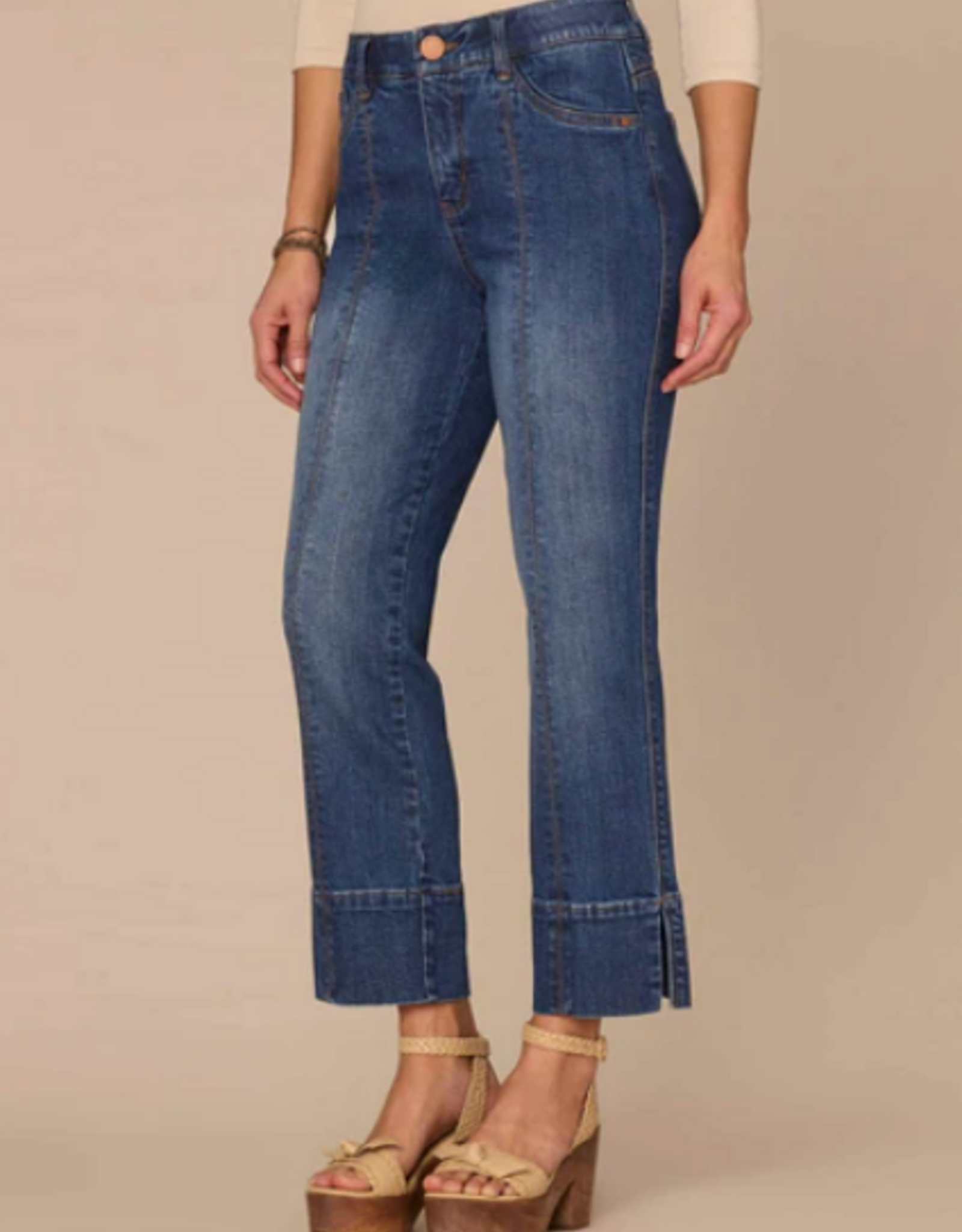 Democacy Democracy BP2721GQEP Medium Wash Petite High Rise Kick Flare Ankle Jean