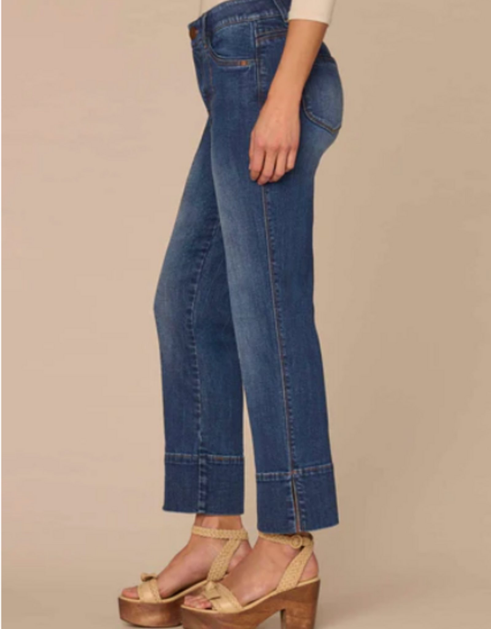 Democacy Democracy BP2721GQEP Medium Wash Petite High Rise Kick Flare Ankle Jean