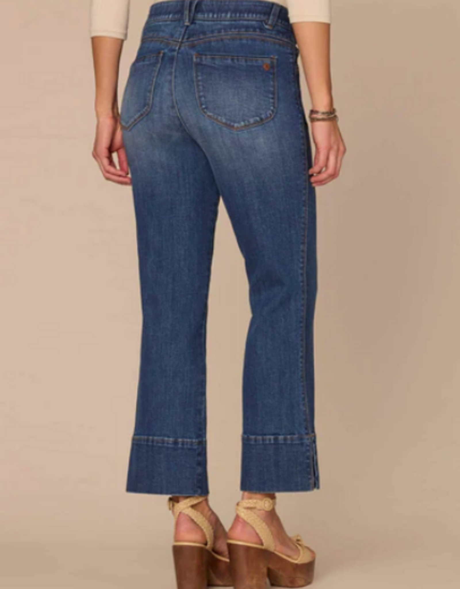 Democacy Democracy BP2721GQEP Medium Wash Petite High Rise Kick Flare Ankle Jean