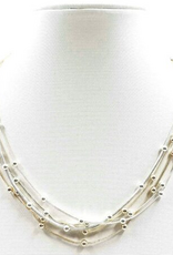 Coronet Coronet 31075 Silver/Gold Multi Layer Chain Necklace w/Magnetic Clasp