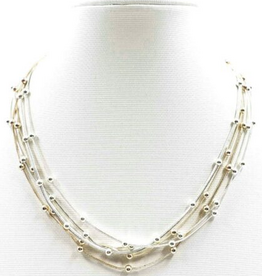 Coronet Coronet Silver/Gold Multi Layer Chain Necklace w/Magnetic Clasp