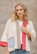 Shannon Passero Shannon Passero Cream/Red/Sand Bandana Mix Open Front Cardigan