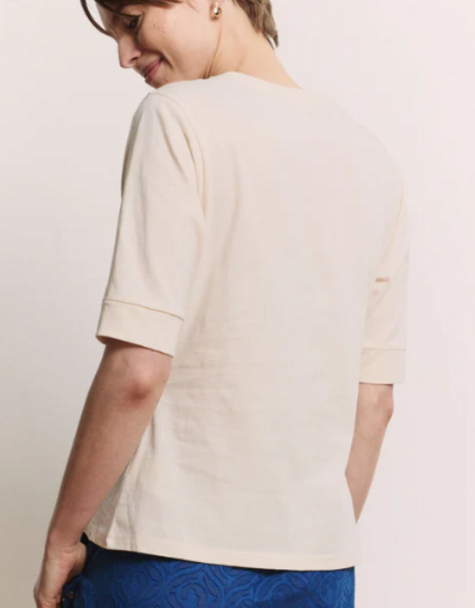 Tranquillo Tranquillo Cream Organic Cotton Jersey Shirt Lottee