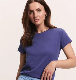 Tranquillo Tranquillo Indigo Organic Cotton Jersey Shirt IiriisRound Neck Short Sleeve