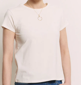 Tranquillo Tranquillo White Tencel™ Jersey Shirt Manaa Round Neck S/S Top