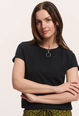 Tranquillo Tranquillo  202004 Black Tencel™ Jersey Shirt Manaa Round Neck S/S Top