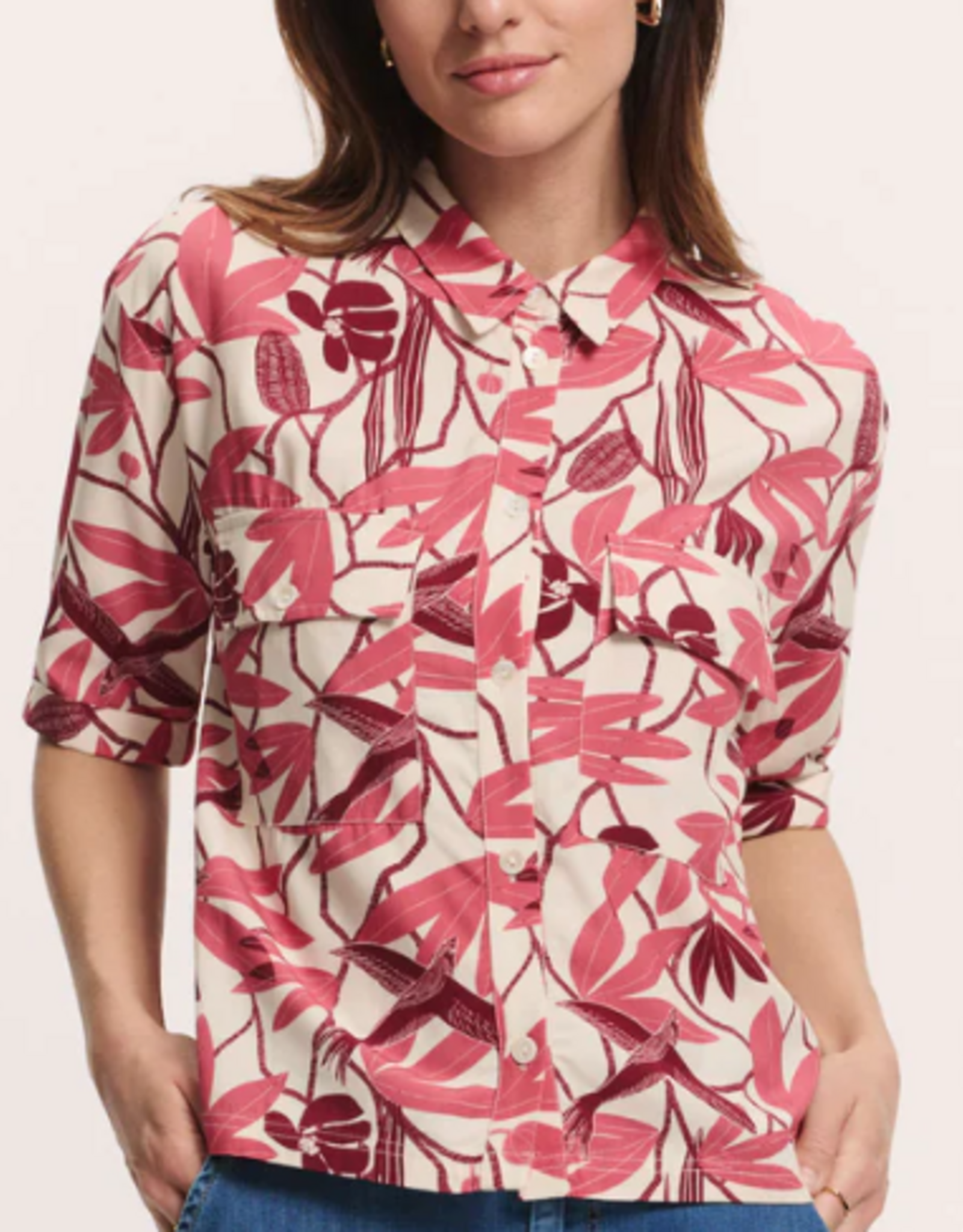 Tranquillo Tranquillo 305001 Berry Bird EcoVero™ Viscose Blouse Anii
