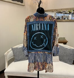 Shannon Passero Shannon Passero Nirvana Band Open Front 3/4 Sleeve Kimono