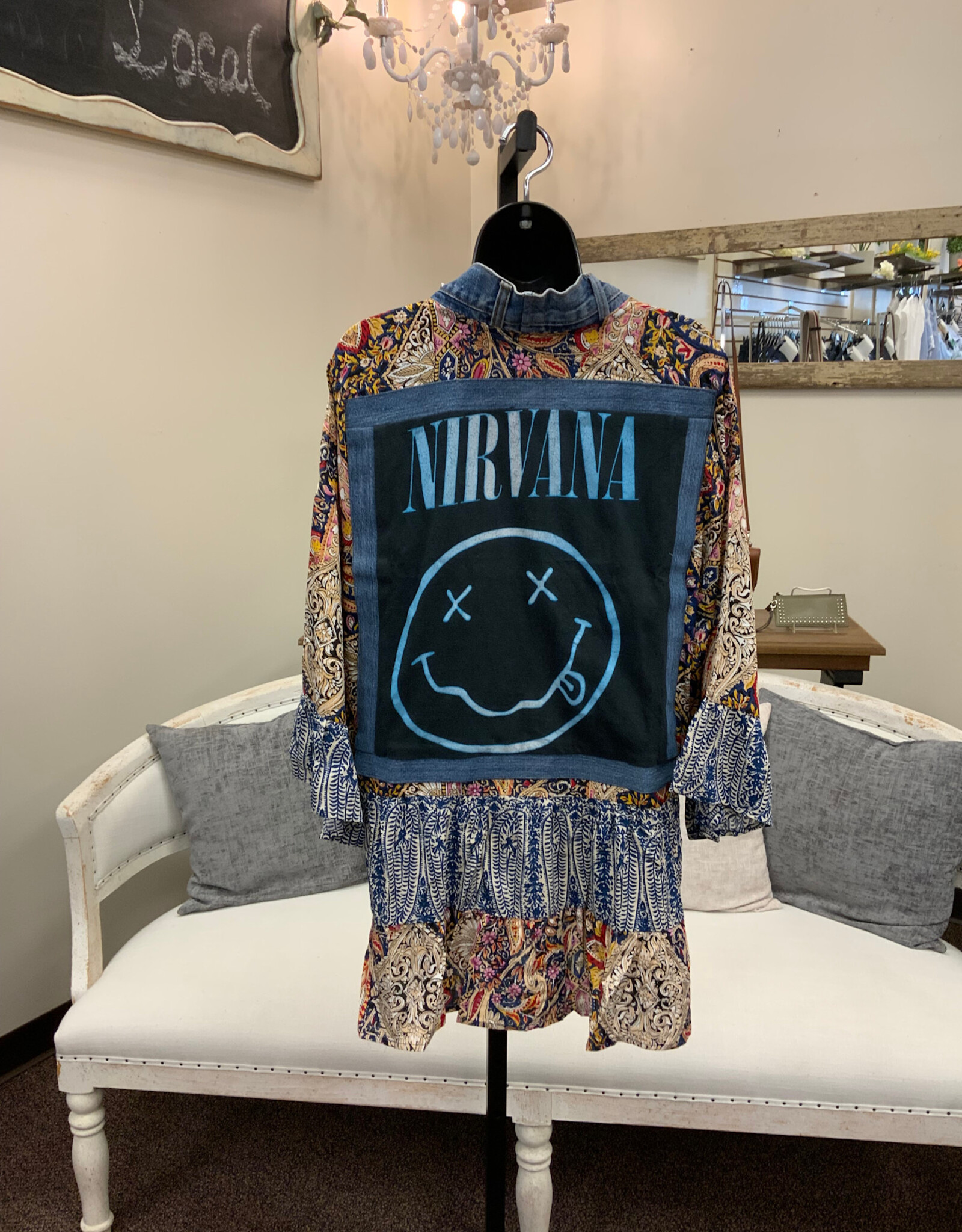 Shannon Passero Shannon Passero Nirvana Band Open Front 3/4 Sleeve Kimono