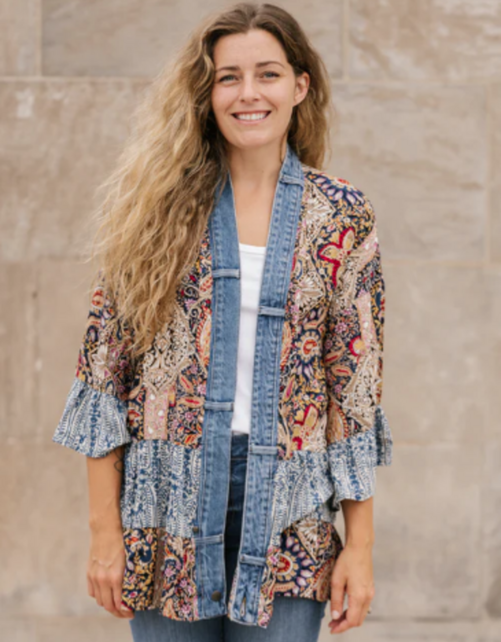 Shannon Passero Shannon Passero Nirvana Band Open Front 3/4 Sleeve Kimono