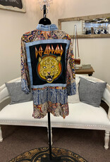 Shannon Passero Shannon Passero  Def Leppard Band Open Front 3/4 Sleeve Kimono