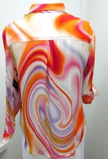 APNY APNY Orange Mutli  Button Up Roll Tab Sleeve