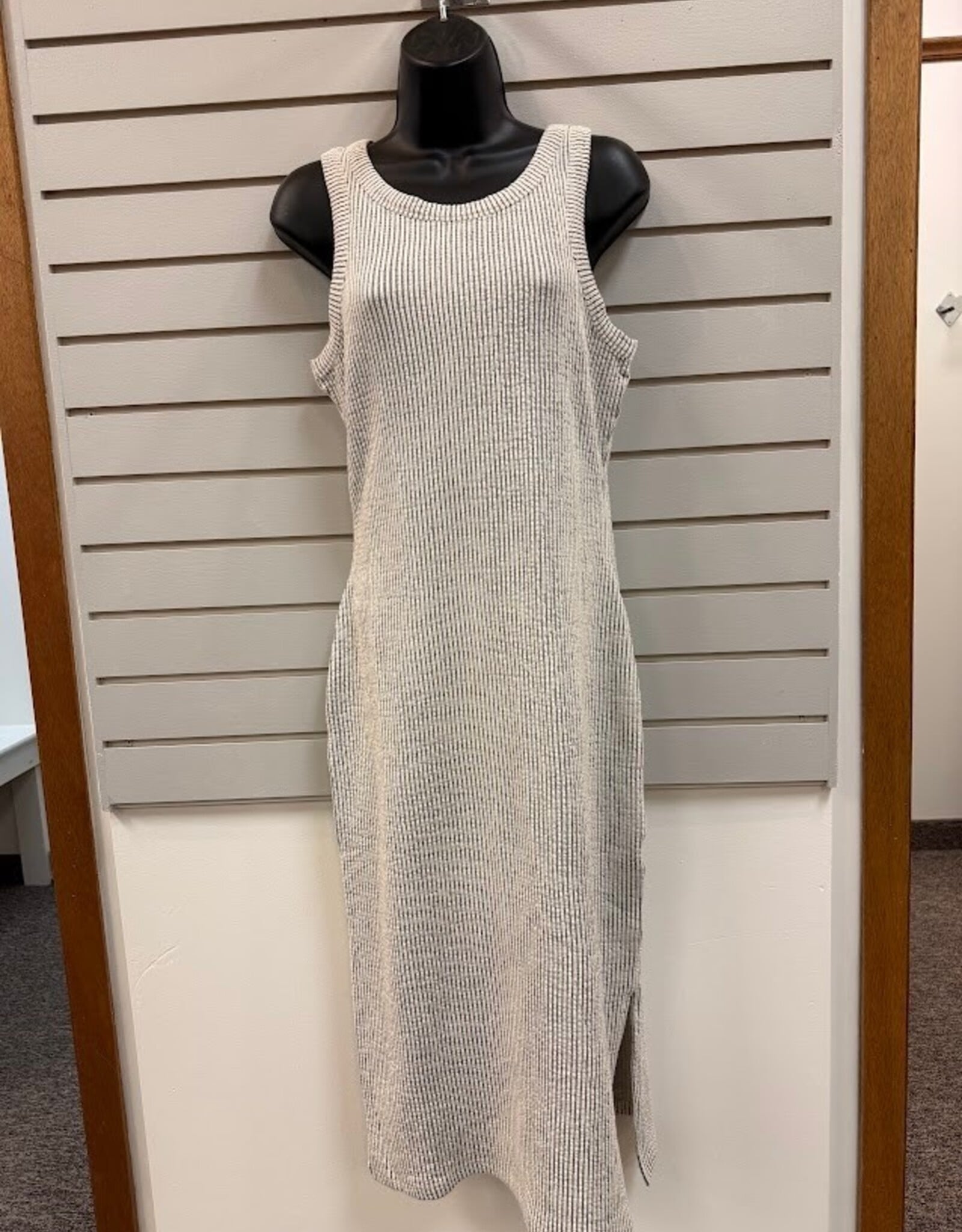 Threads 4 Thought THREADS 4 THOUGHT  Black/Ecru Maddy Stretch Seersucker Tank Dress