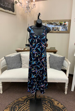 Keren Hart Keren Hart Turquoise Combo Round Neck  Sleeveless Dress