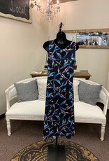 Keren Hart Keren Hart Turquoise Combo Round Neck  Sleeveless Dress