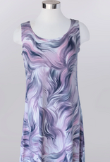 Keren Hart Keren Hart Mauve Grey Print Sleeveless Tank Dress