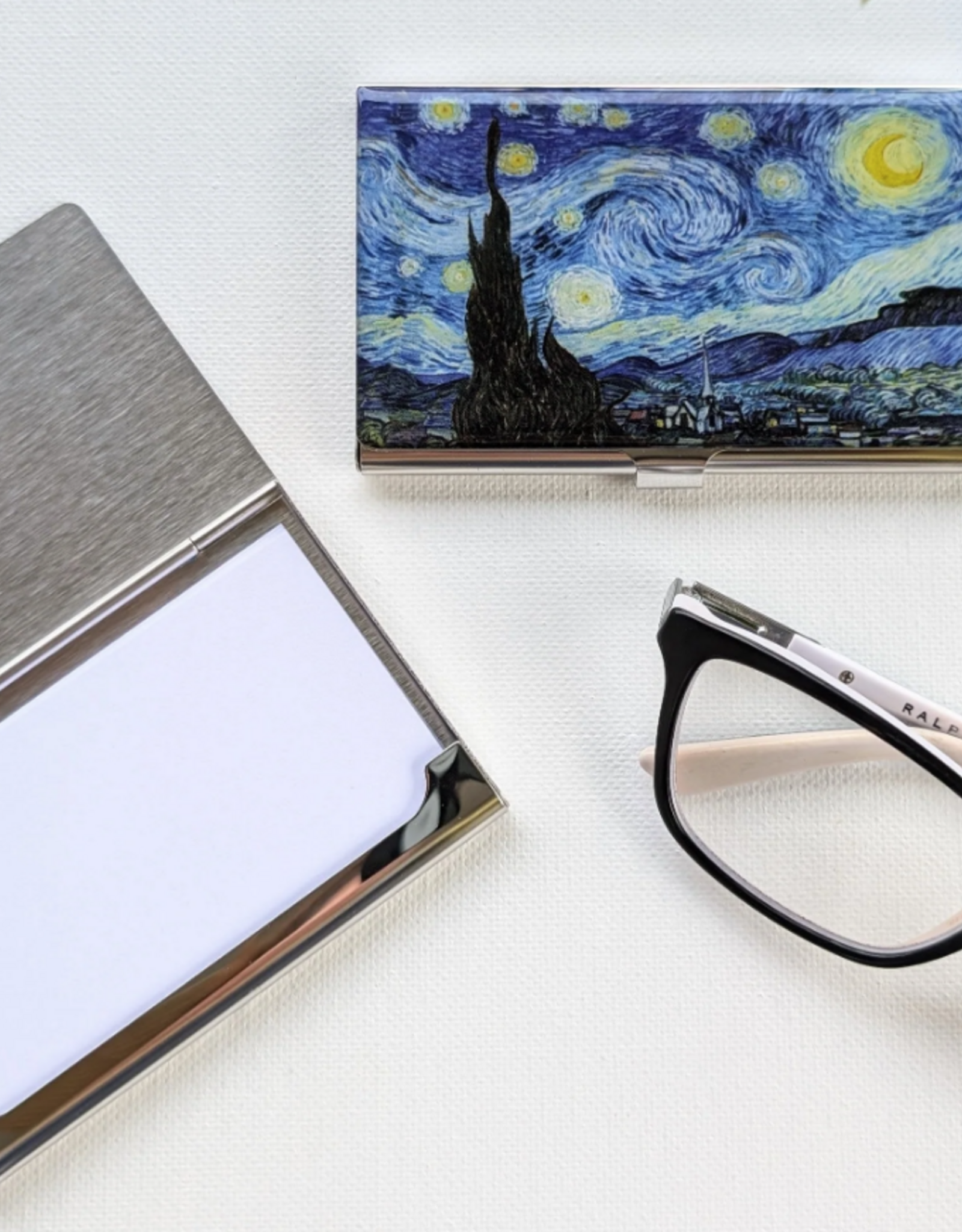 Monarque Monarque Van Gogh Starry Night Stainless Steel Card Case
