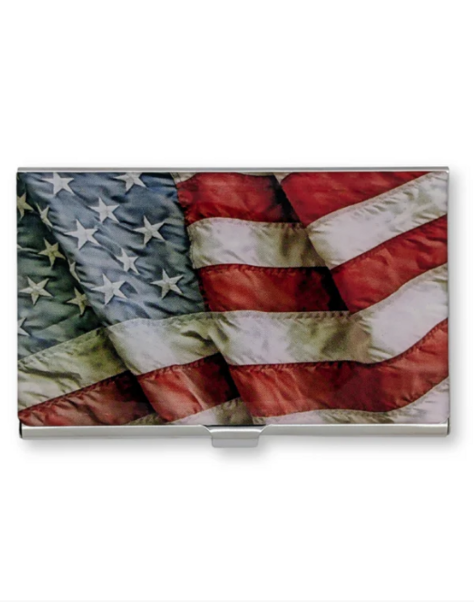 Monarque Monarque American Flag Stainless Steel Card Case