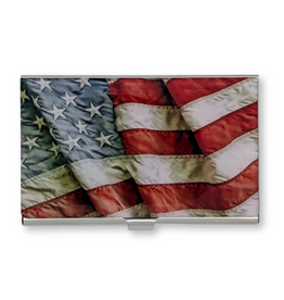 Monarque Monarque American Flag Stainless Steel Card Case