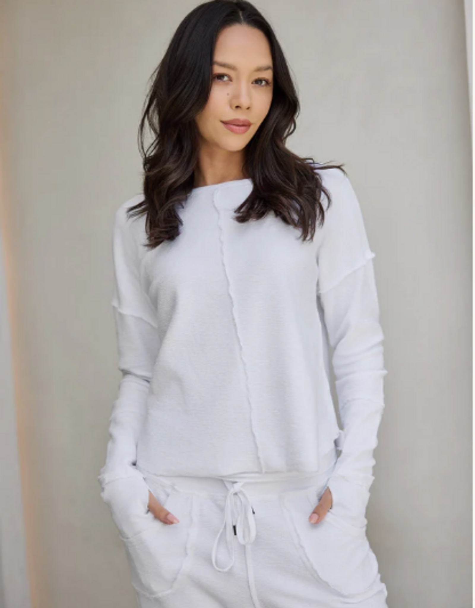 Wearables Wearables  White Tail Pigment Annika Round Neck Long Sleeve Top