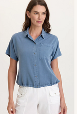Wearables Wearables Hypnotic Pigment Zane Twill Snap Up S/S Top