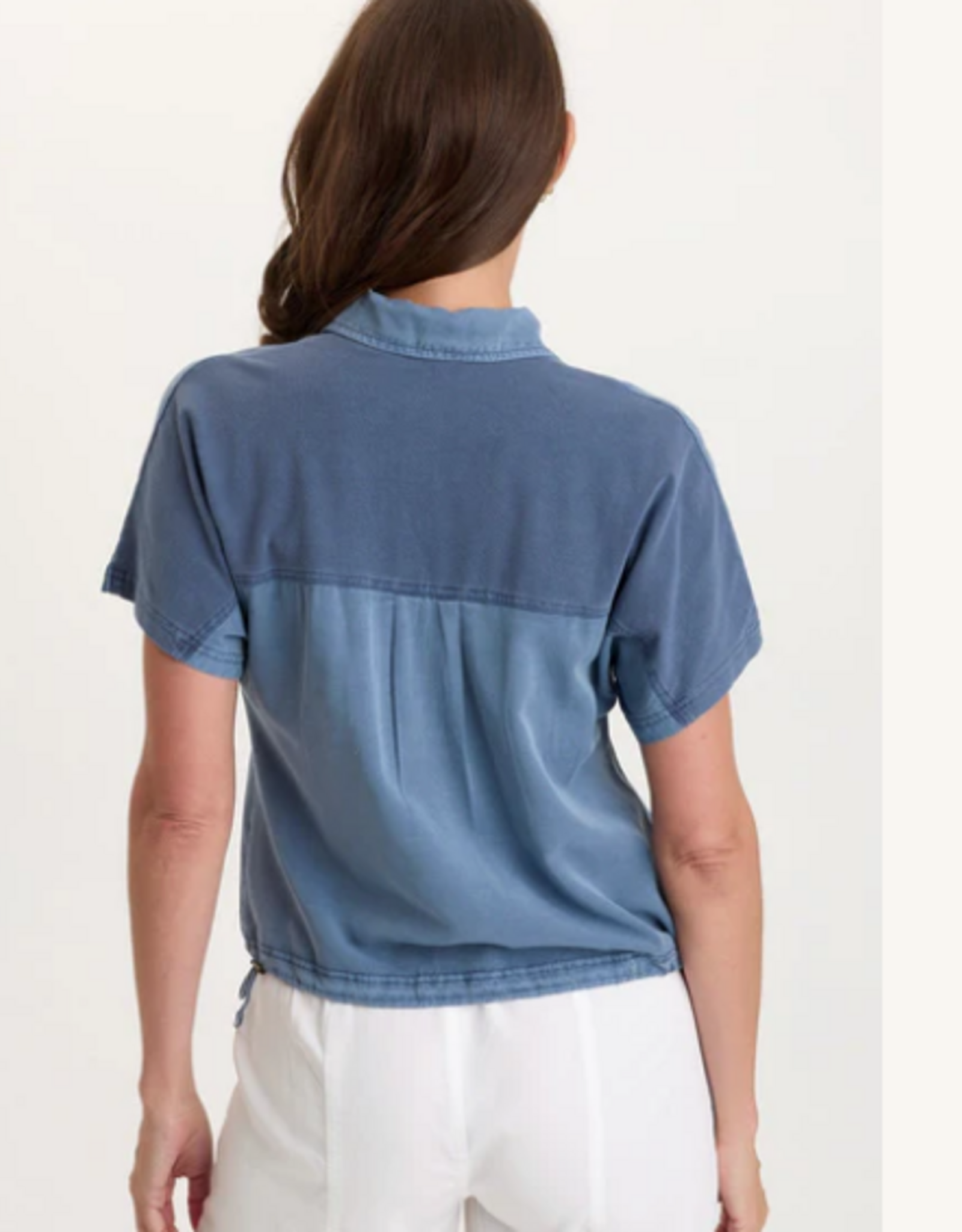 Wearables Wearables Hypnotic Pigment Zane Twill Snap Up S/S Top