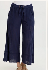 Wearables Wearables Navy Ace Gauze Crop Wide Leg Pant