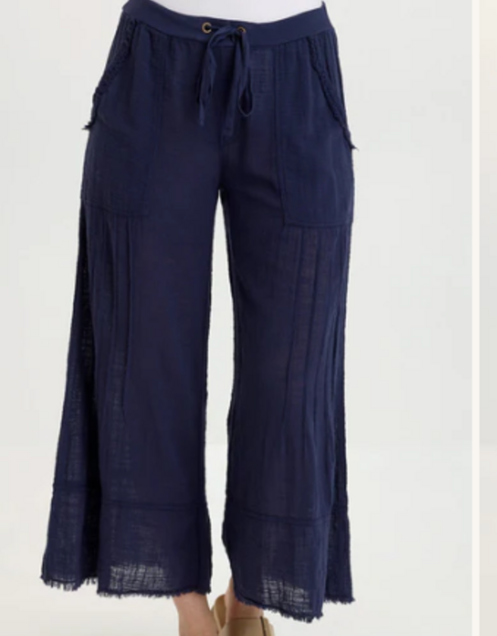 Wearables Wearables Navy Ace Gauze Crop Wide Leg Pant