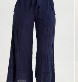 Wearables Wearables  Navy Ace Gauze Crop Wide Leg Pant
